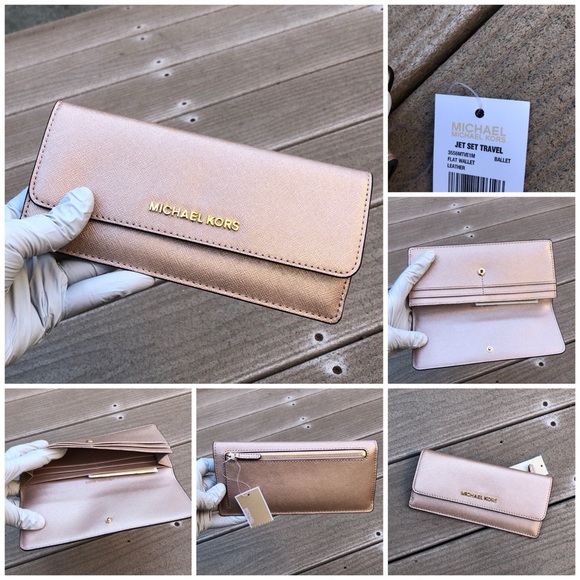 Authentic Michael Kors jet set travel flat wallet - Picture 1 of 8